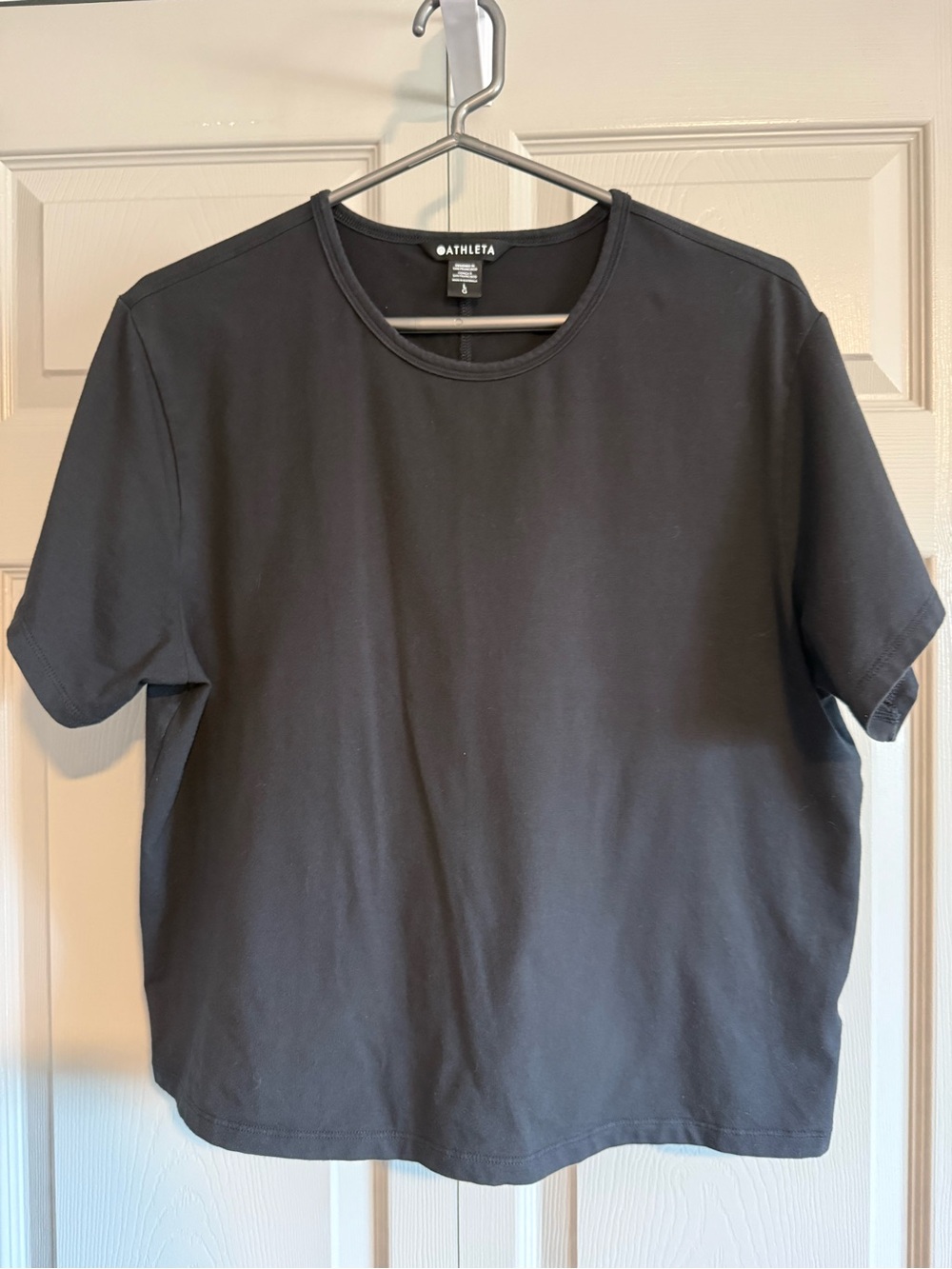 Athleta Black Boxy Short-Sleeve Crew Tee
